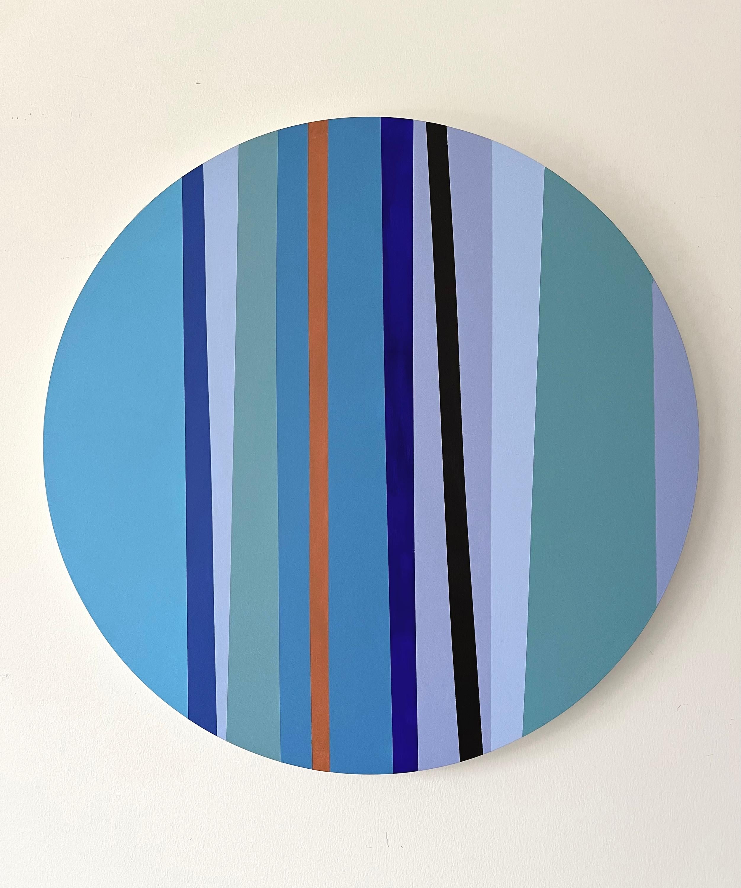 Stripes Blue 16 - Painting by Anna Medvedeva