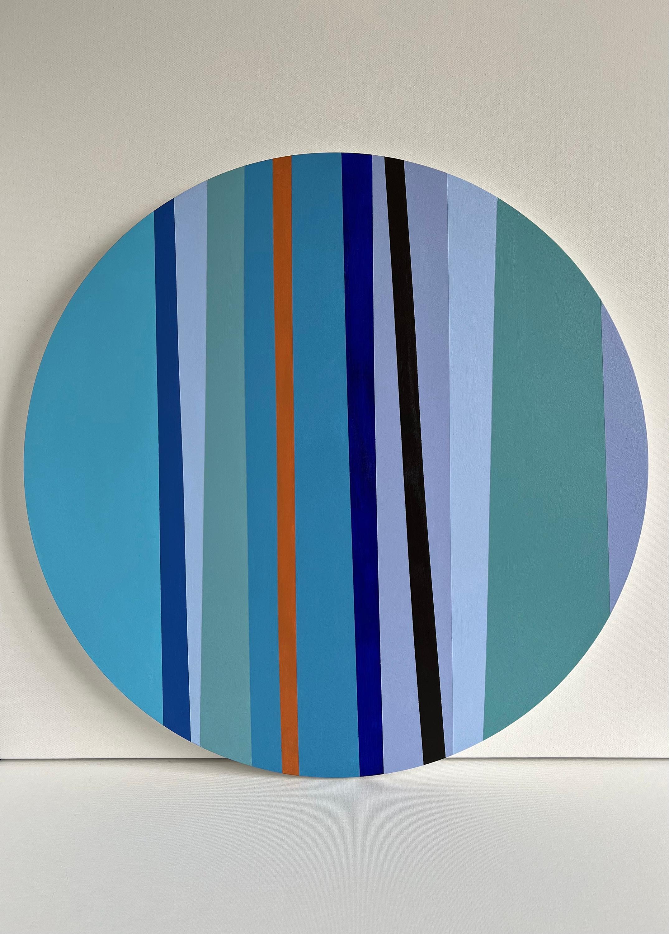 Stripes bleu 16 - Abstrait Painting par Anna Medvedeva