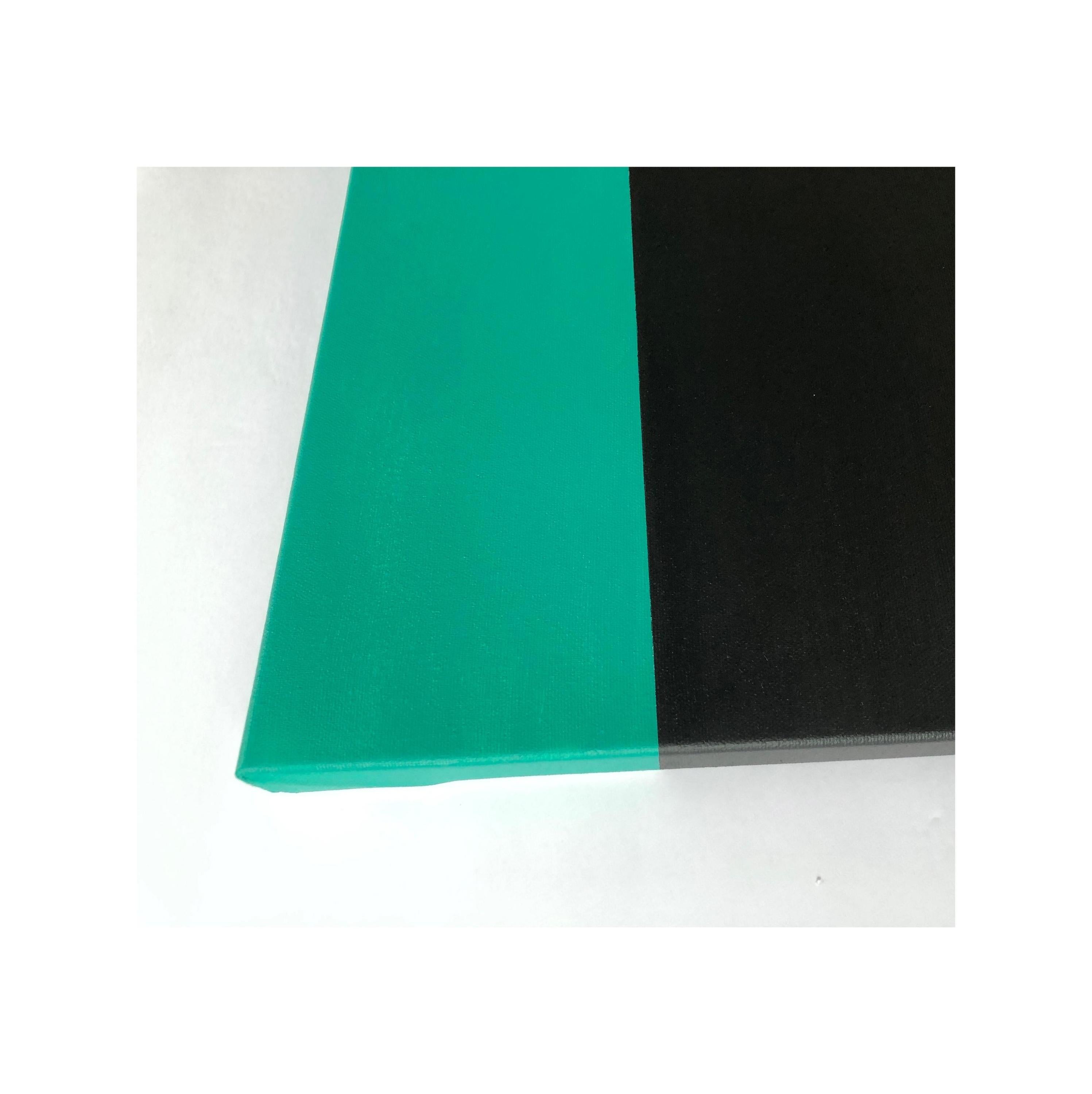 Tropical Green, Beige & Black - Abstract Painting by Anna Medvedeva