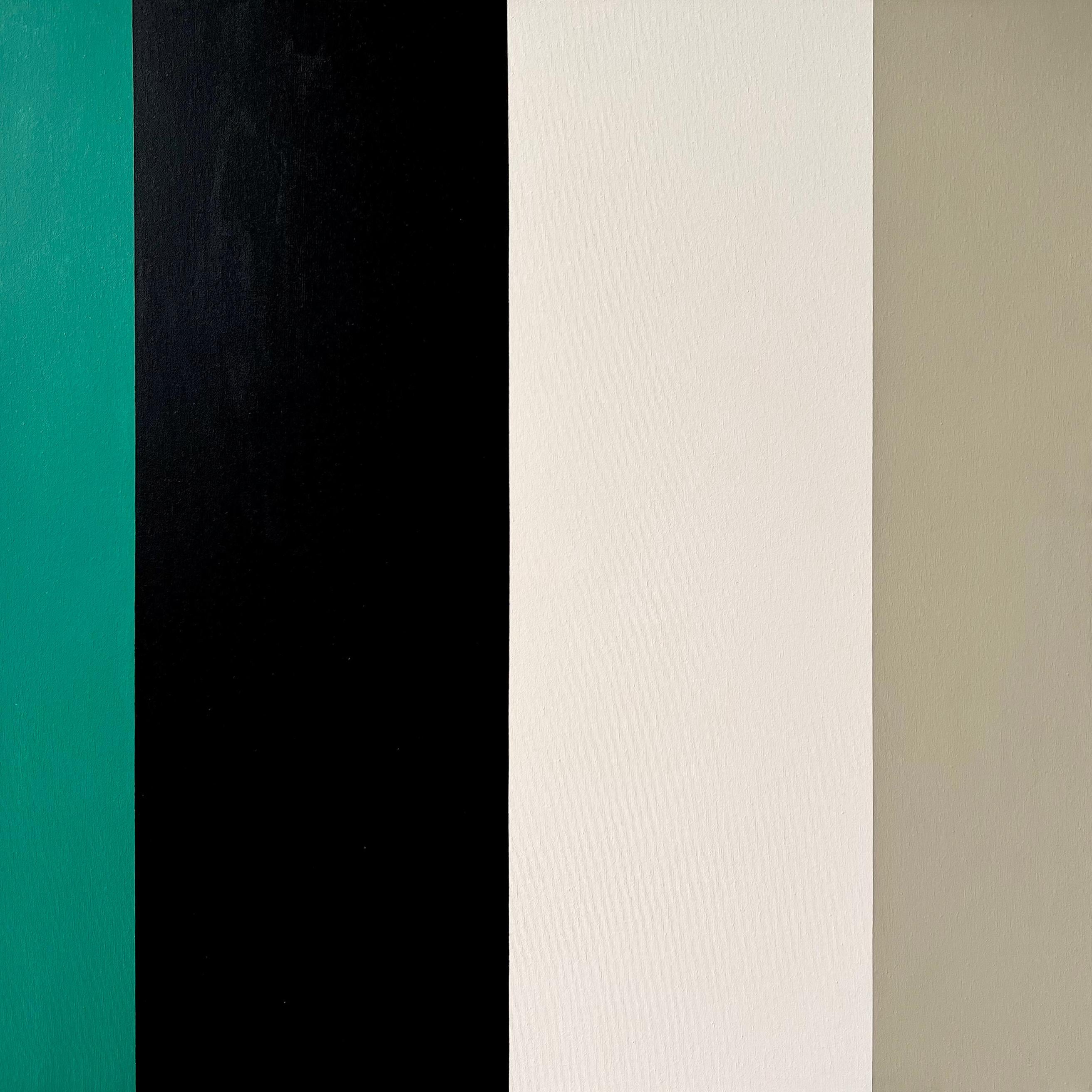 Anna Medvedeva Abstract Painting - Tropical Green, Beige & Black