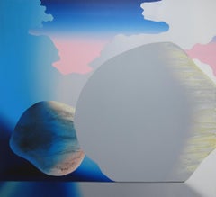 Anna Membrino, Landing, acrylic on canvas contemporary surrealist wall painting 