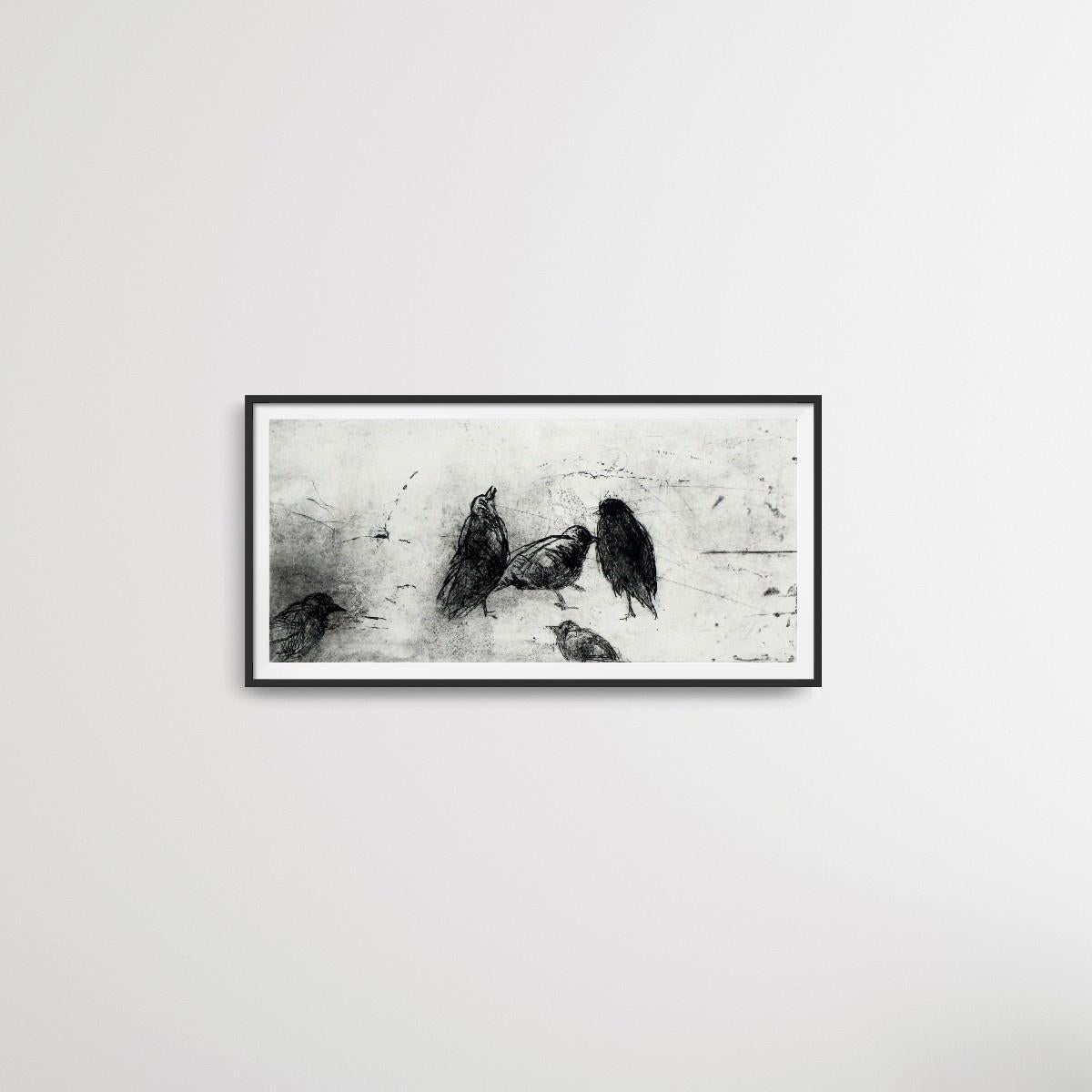 Birds - XXI century, Figurative print, Black and white, Animals For Sale 2