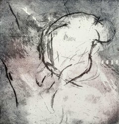 Nude - Figurative etching print, Abstract, Minimalist