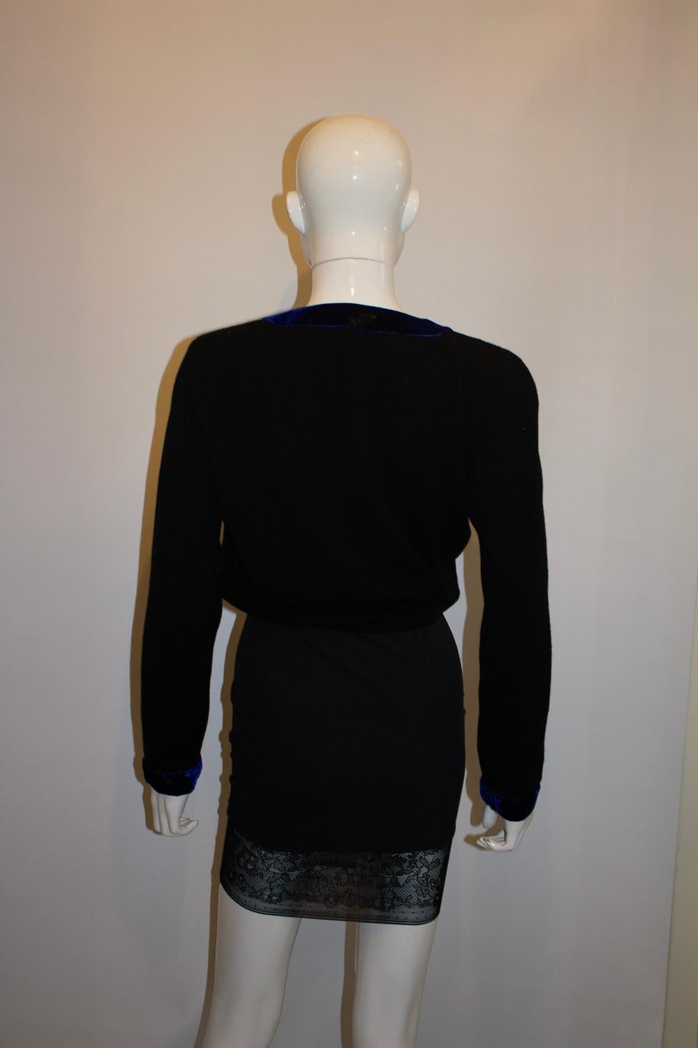 Women's or Men's Anna Molinari for Blumarine Cardigan with Velvet trim For Sale