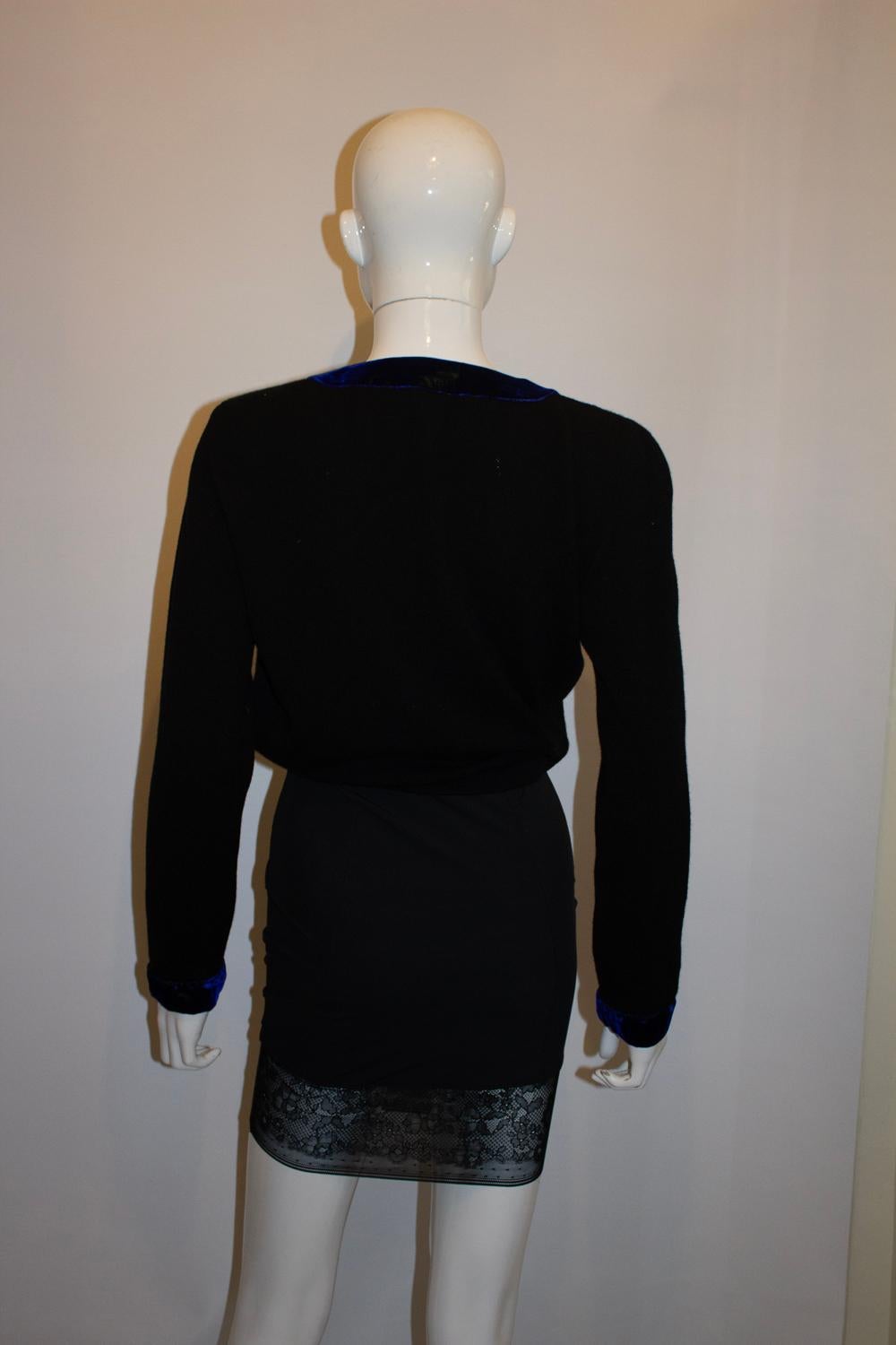 Anna Molinari for Blumarine Cardigan with Velvet trim For Sale 1