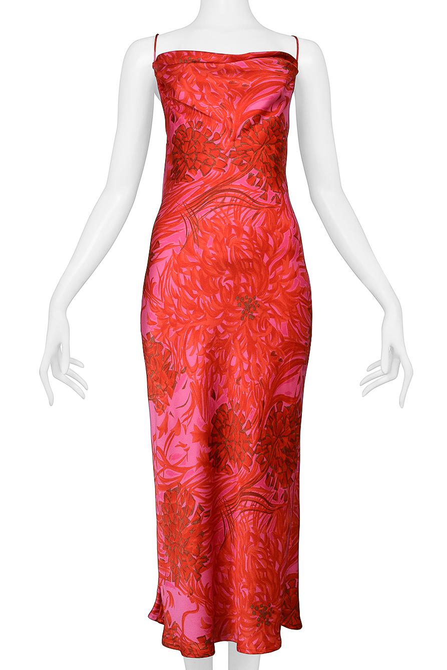 Anna Molinari Pink Floral Silk Draped Dress 2000 1