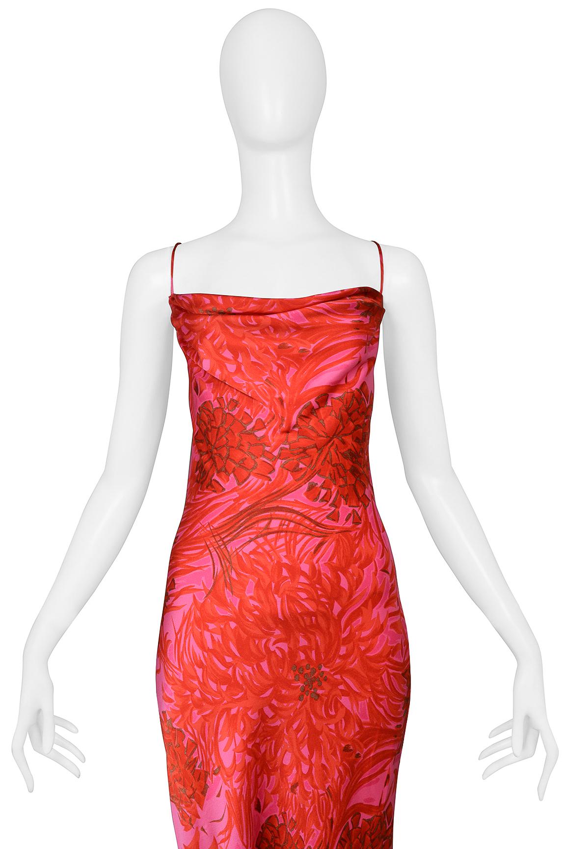 Anna Molinari Pink Floral Silk Draped Dress 2000 2