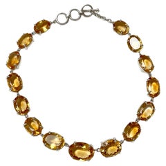 Antique Anna Necklace in Citrine and Argentium Silver