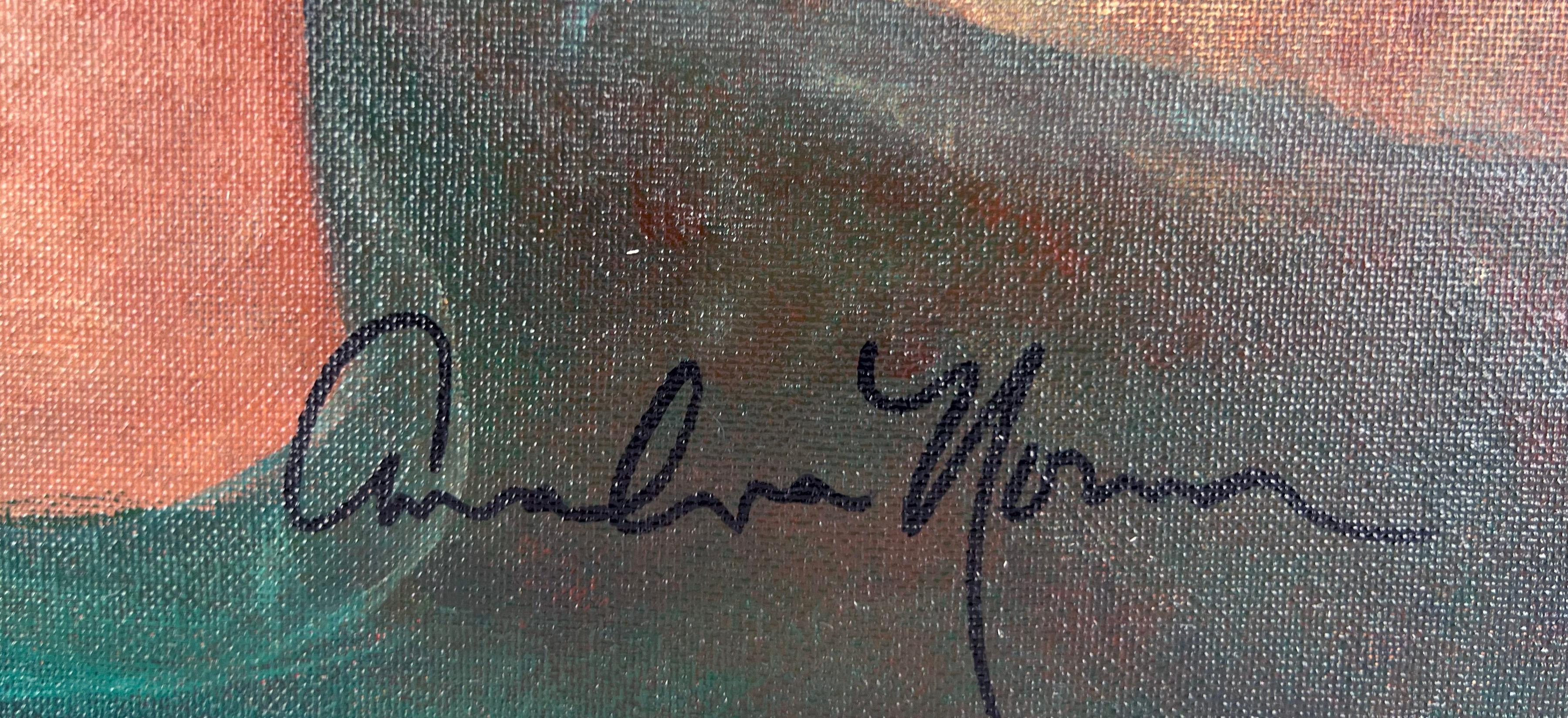 Studio di Celine Dion Ritratto fauvista Olio originale su tela - Painting Contemporaneo di Anna Norman