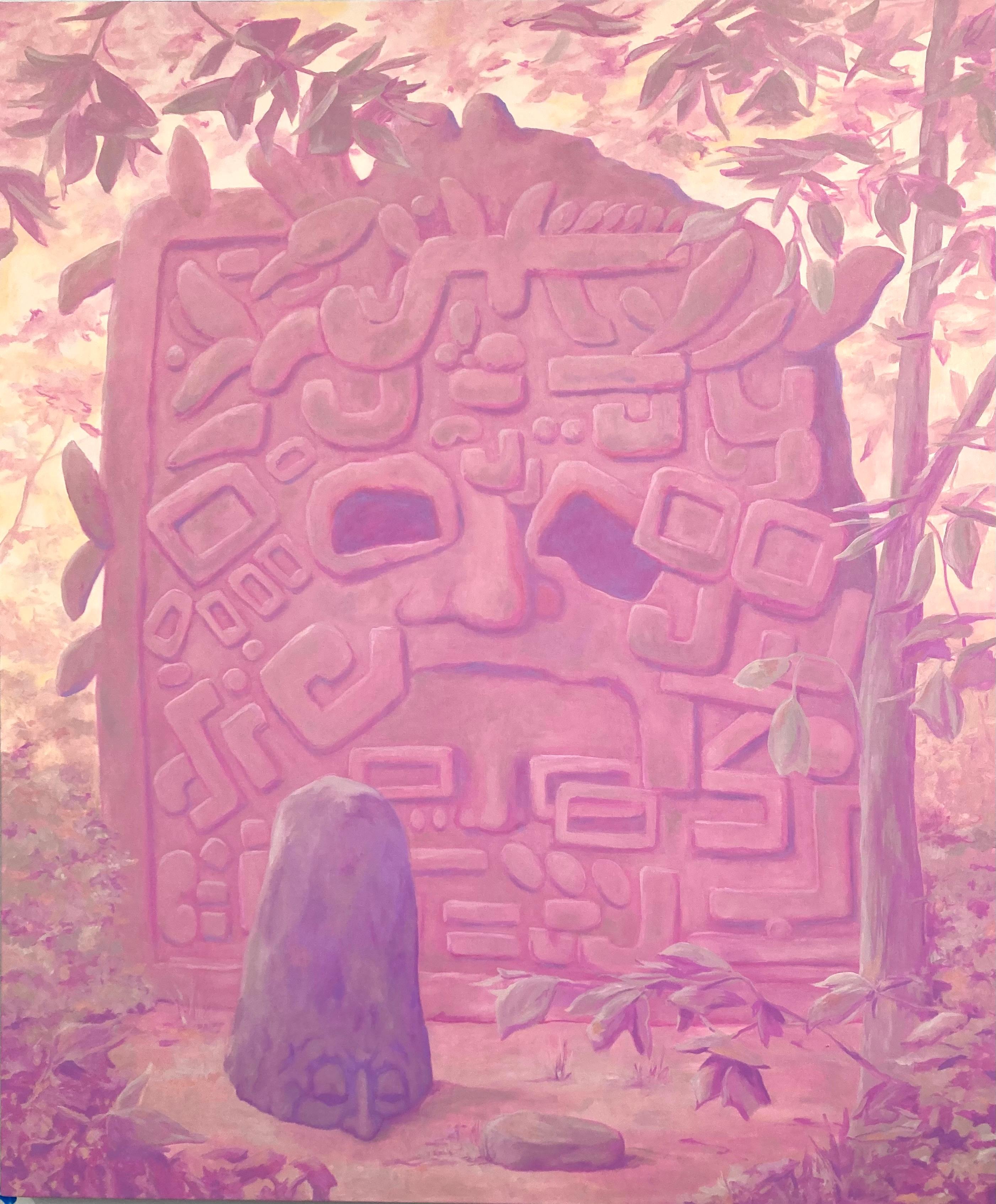 Anna Ortiz Landscape Painting - "FILIGRANA", MesoAmerican, Mexico, myth, gods, ruins, Aztec, Mayan, dream