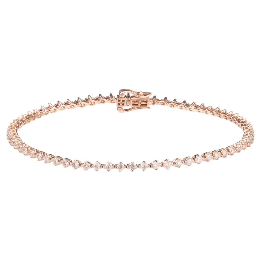 Anna Penelope Mini Bracciale Tennis con diamanti e oro rosa 18 carati in vendita