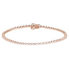 Anna Penelope Mini Diamond and 18 Carat Rose Gold Tennis Bracelet
