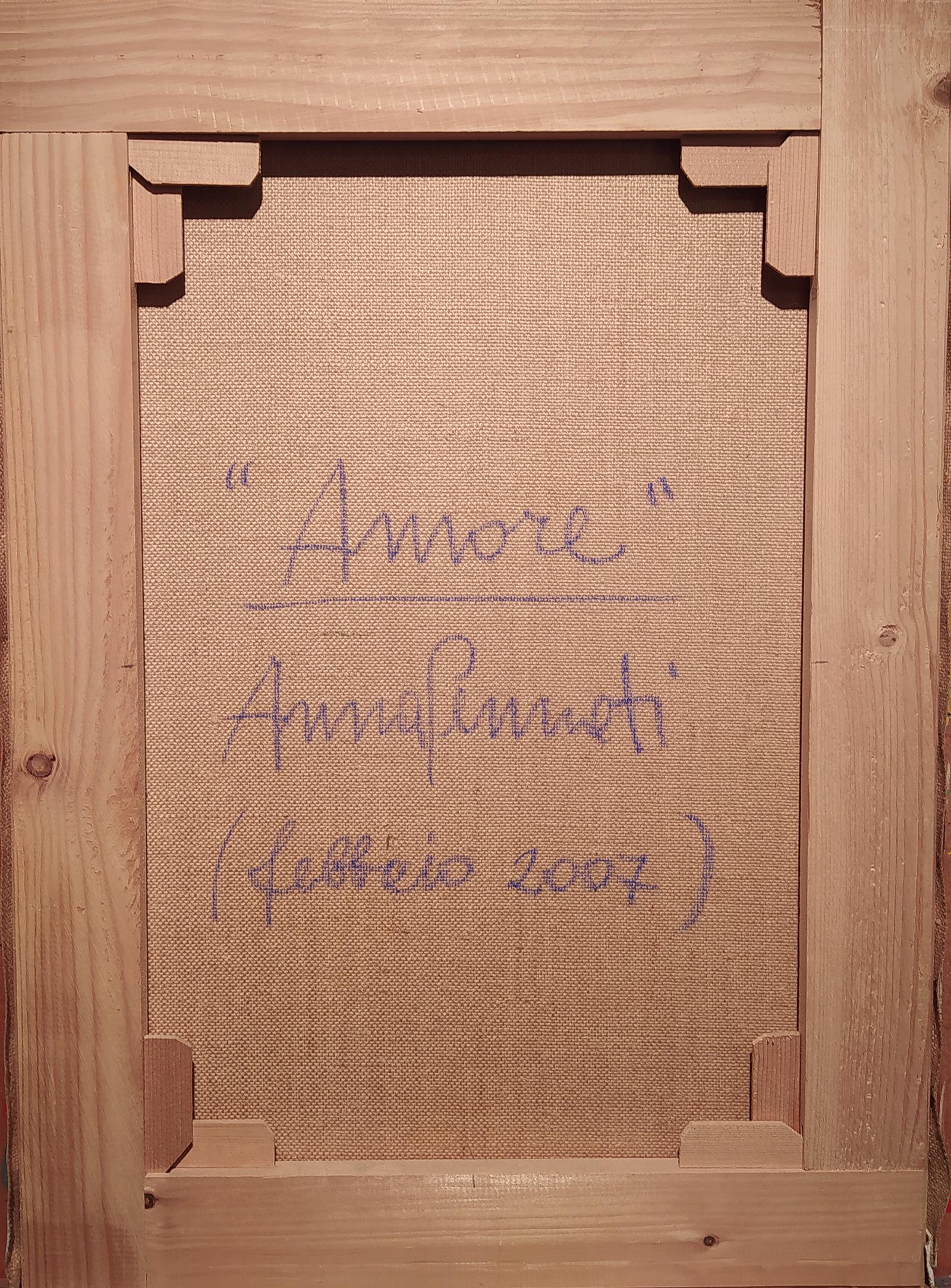 Amore von Anna Pennati, Gemlde in Mischtechnik auf Leinwand im Angebot 4