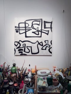 "Ligne sans fin Opus 110", technique mixte sur toile, 2018