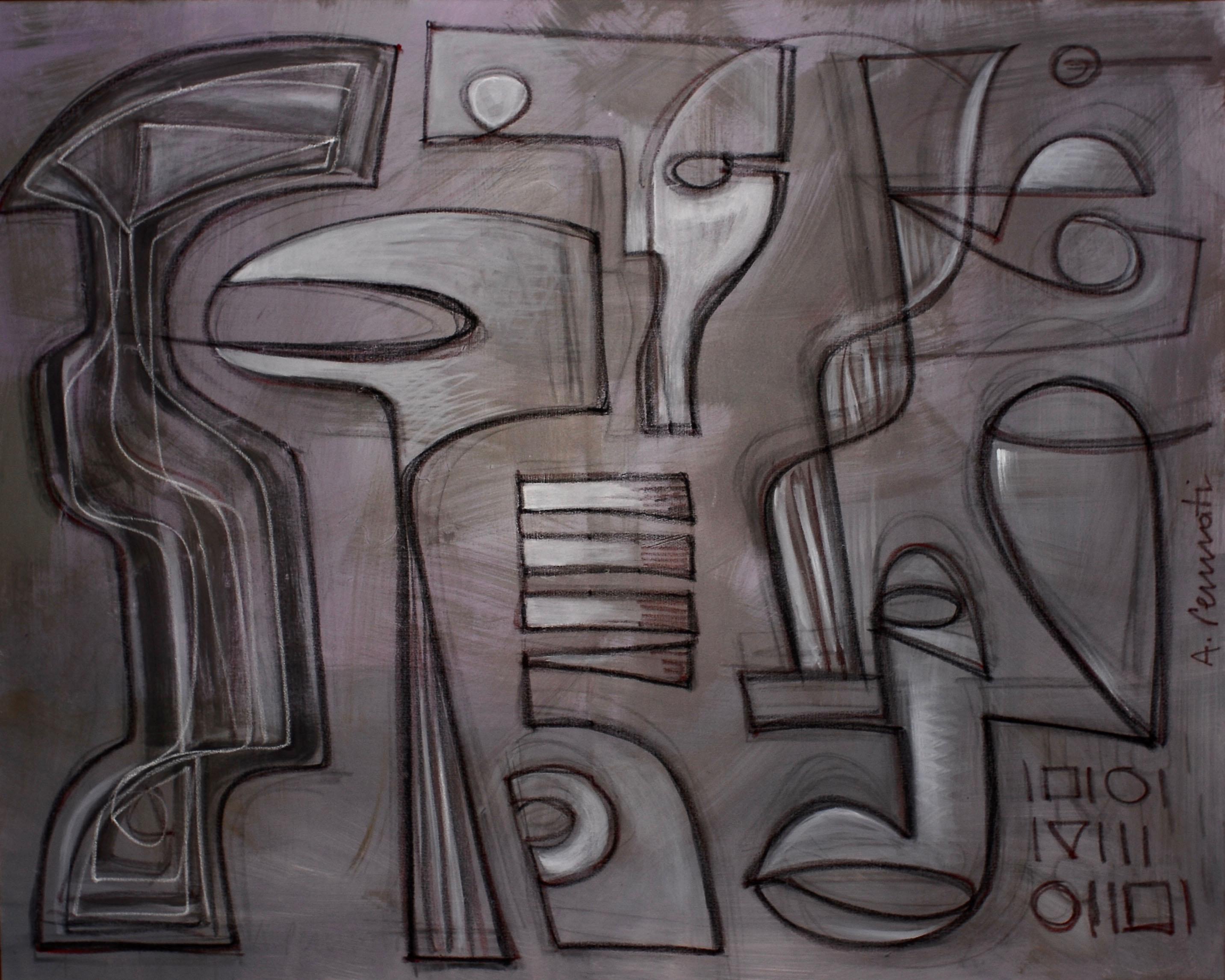 Back to Itaca - serie alchimia - acrilico d'arte contemporanea su tela, 80 x 100 cm - Mixed Media Art Contemporaneo di Anna Pennati