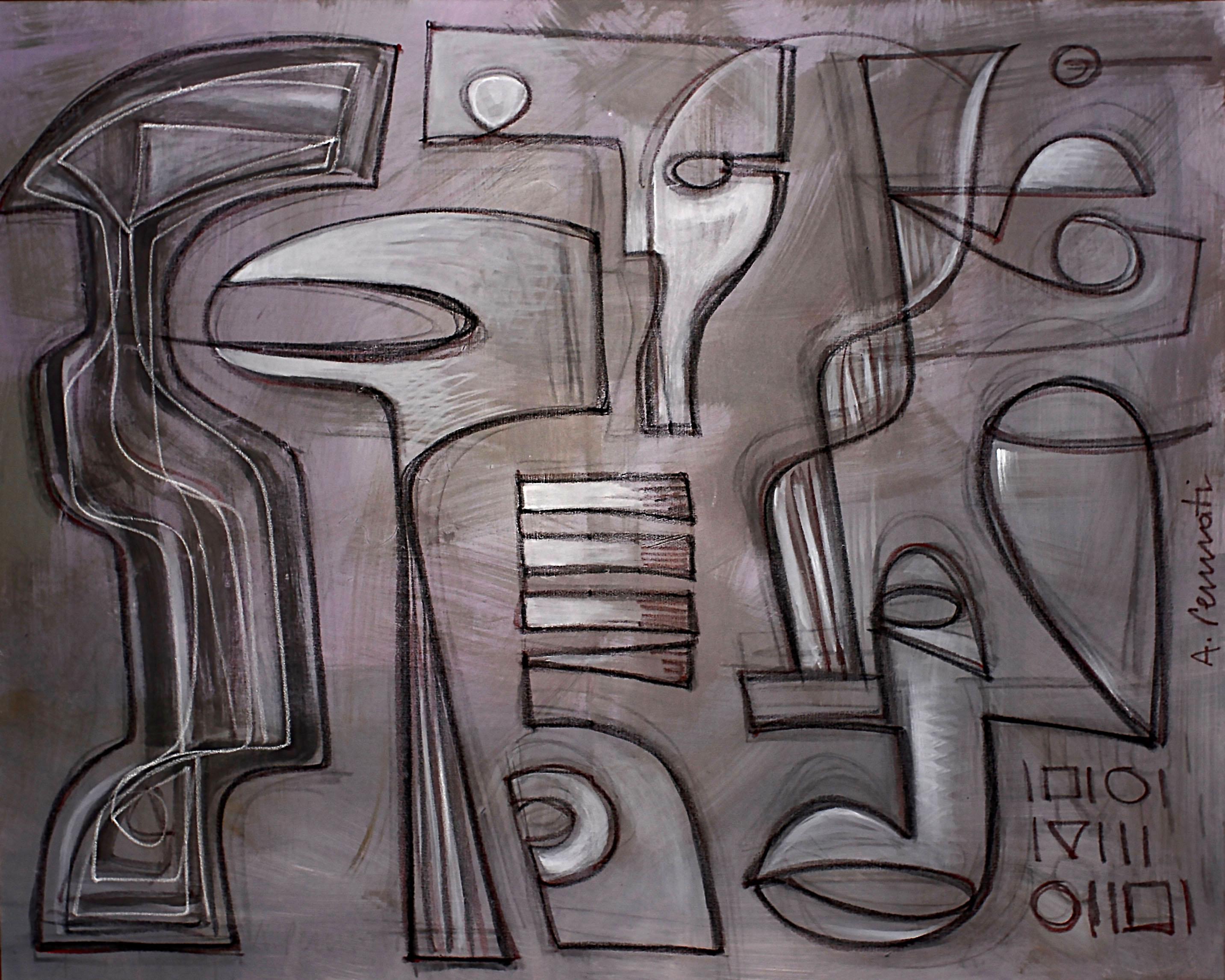 Back to Itaca - serie alchimia - acrilico d'arte contemporanea su tela, 80 x 100 cm - Mixed Media Art di Anna Pennati