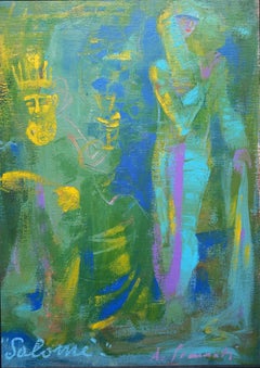 "Salomè" par Anna Pennati - acrylique et pastel à l'huile sur papier