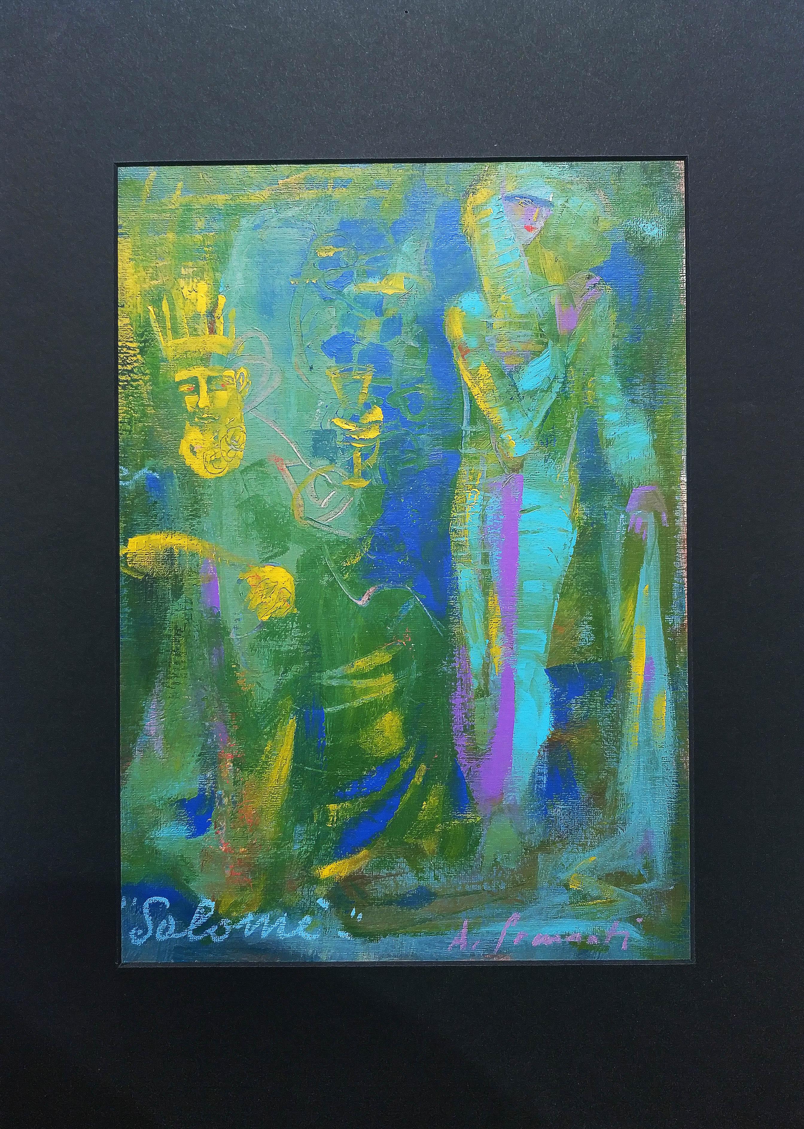 "Salomè" de Anna Pennati - acrílico y pastel al óleo sobre papel