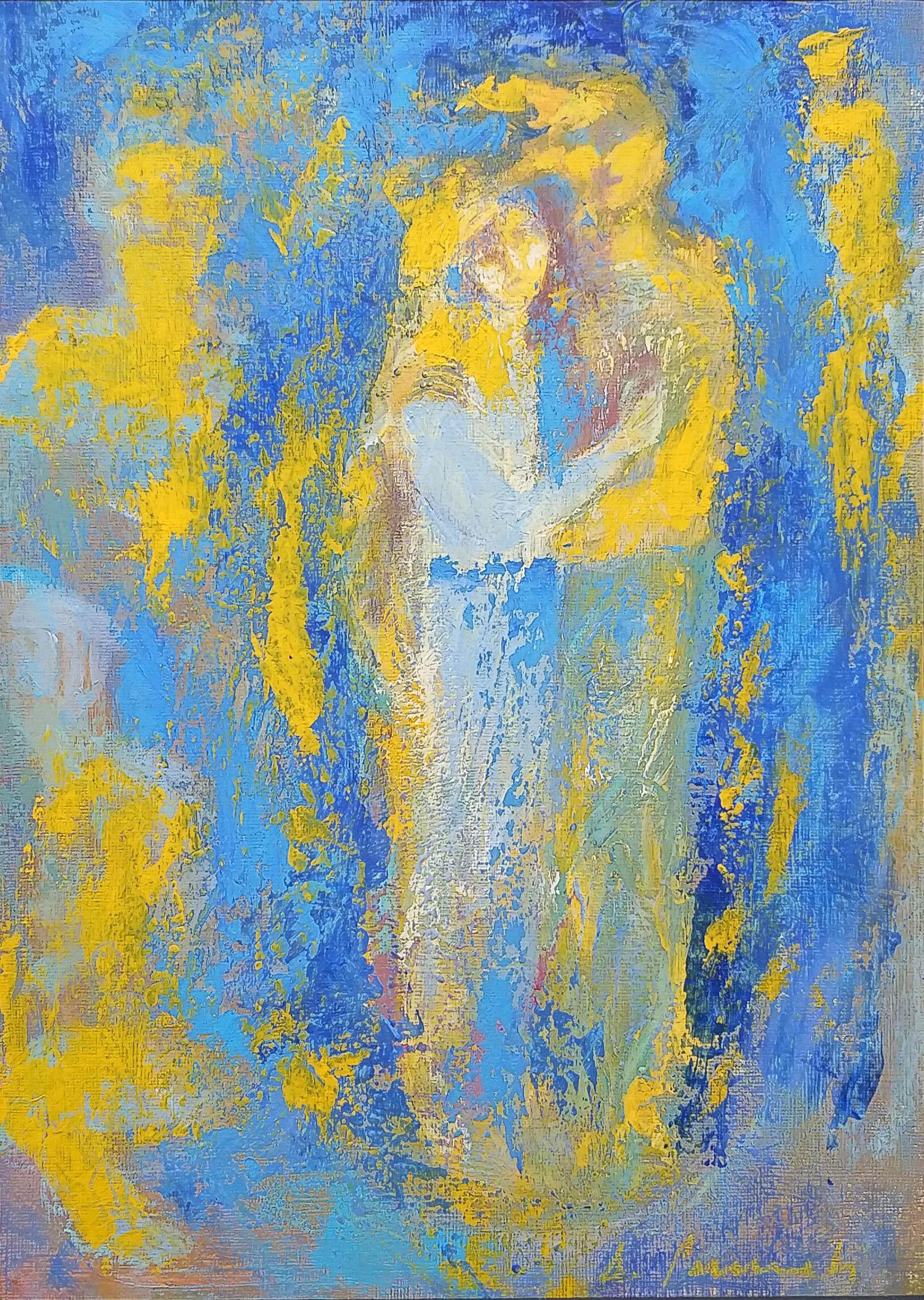 Anna Pennati Figurative Art – Wir werden also nicht mehr auf Wanderschaft gehen,  von George Byron Gedichte, zeitgenössisch, Acryl