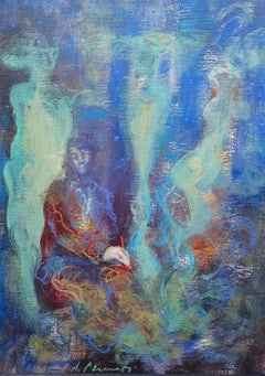 « The Dream » d'Anna Pennati - acrylique et pastel à l'huile sur papier