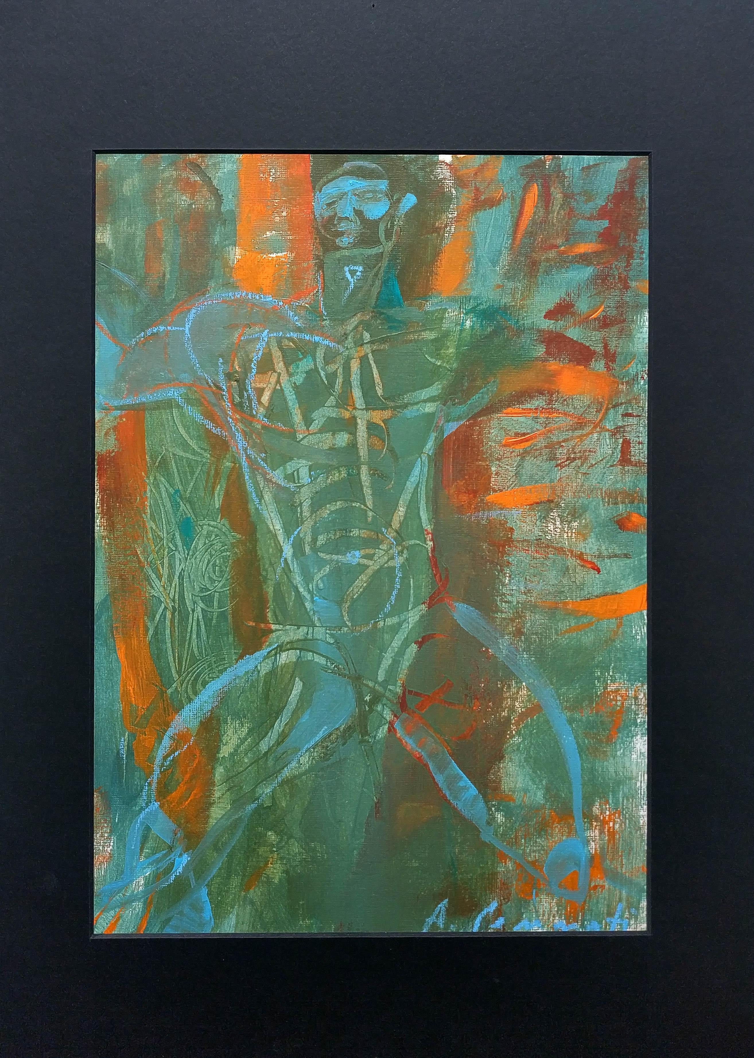 The Faun, contemporary acrylic on paper from George Byron poems - Contemporary Art by Anna Pennati