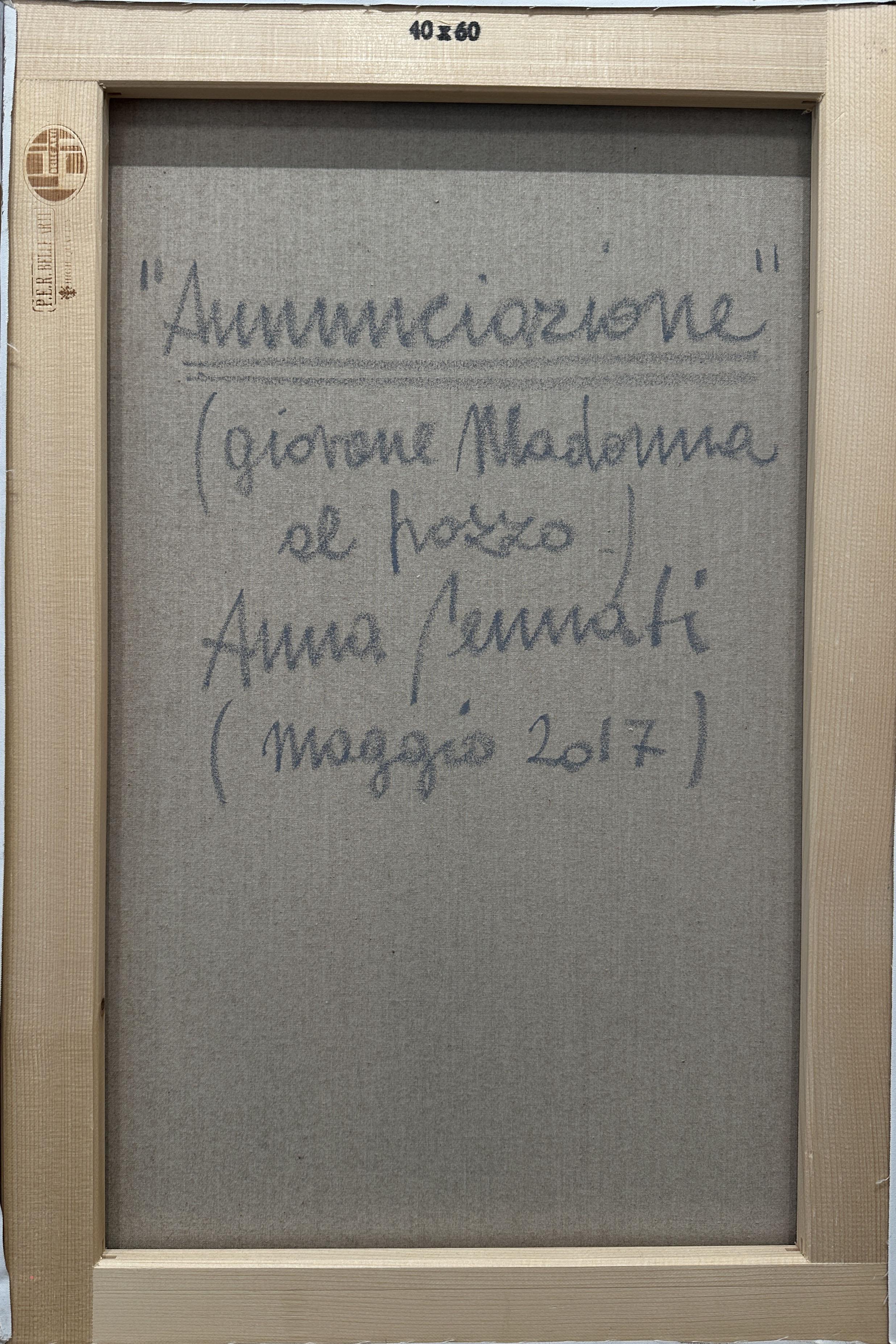 Annunciazione di Anna Pennati 2017 pittura acrilica 40x30cm in vendita 3