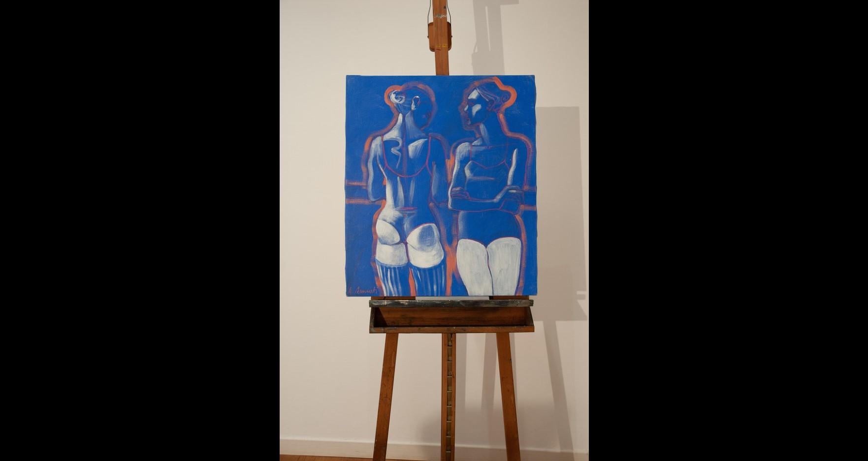 « Blue Belles » d'Anna Pennati - acrylique sur toile, 60 x 50 cm en vente 2