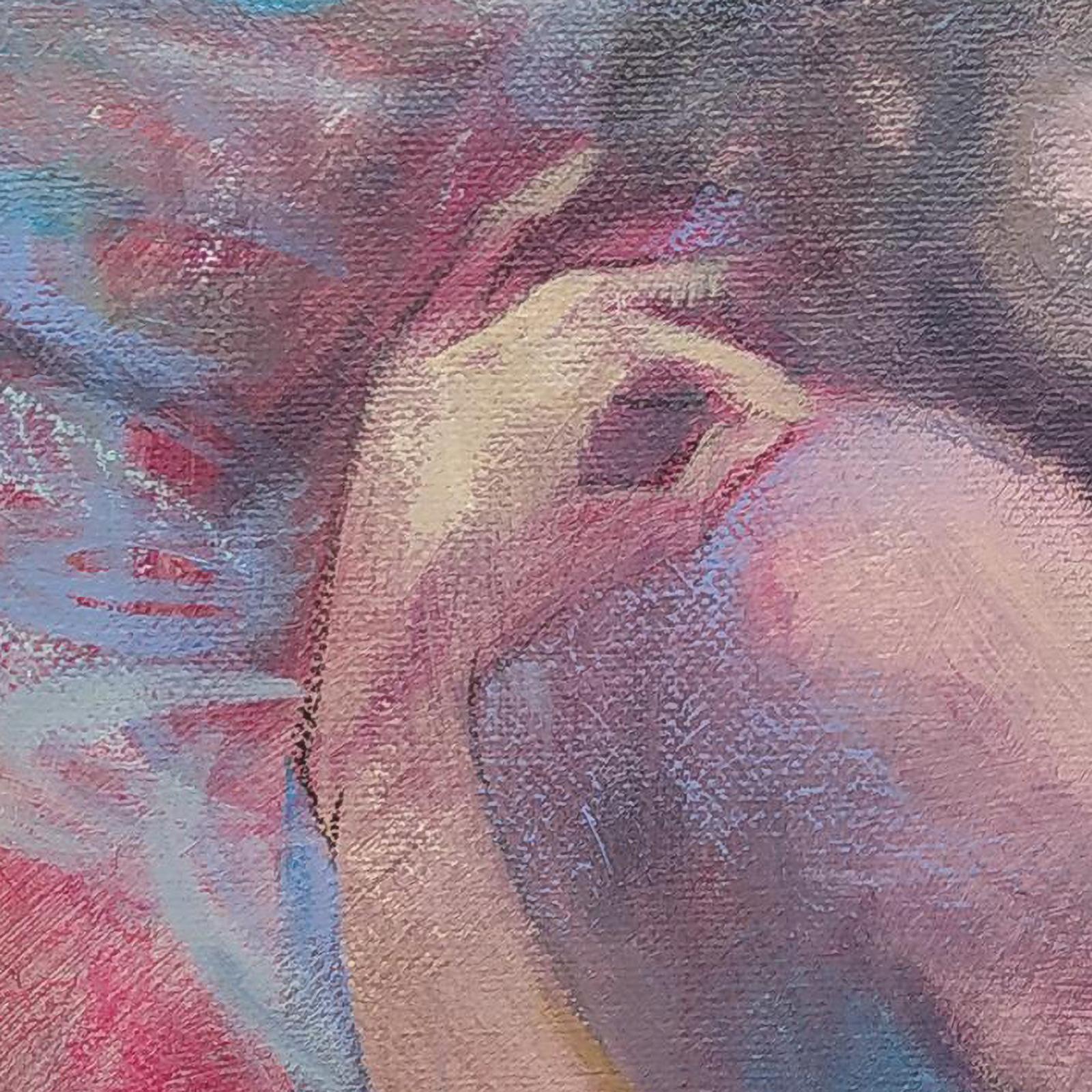 Amore e Psiche, Love myth, contemporary art, acrylic on canvas - Contemporary Painting by Anna Pennati