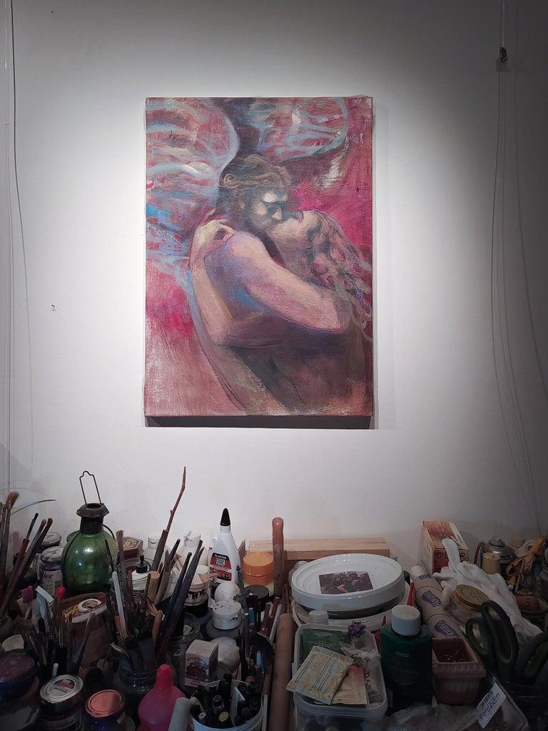 Amore e Psiche, Love myth, contemporary art, acrylic on canvas For Sale 1