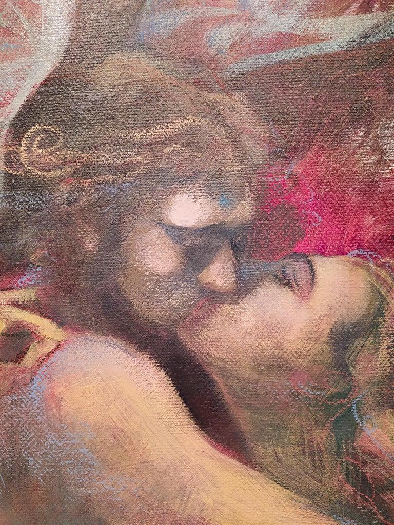 Amore e Psiche, Love myth, contemporary art, acrylic on canvas For Sale 2