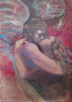 Cupid and Psyche, Love myth, contemporary art, acrylic on canvas