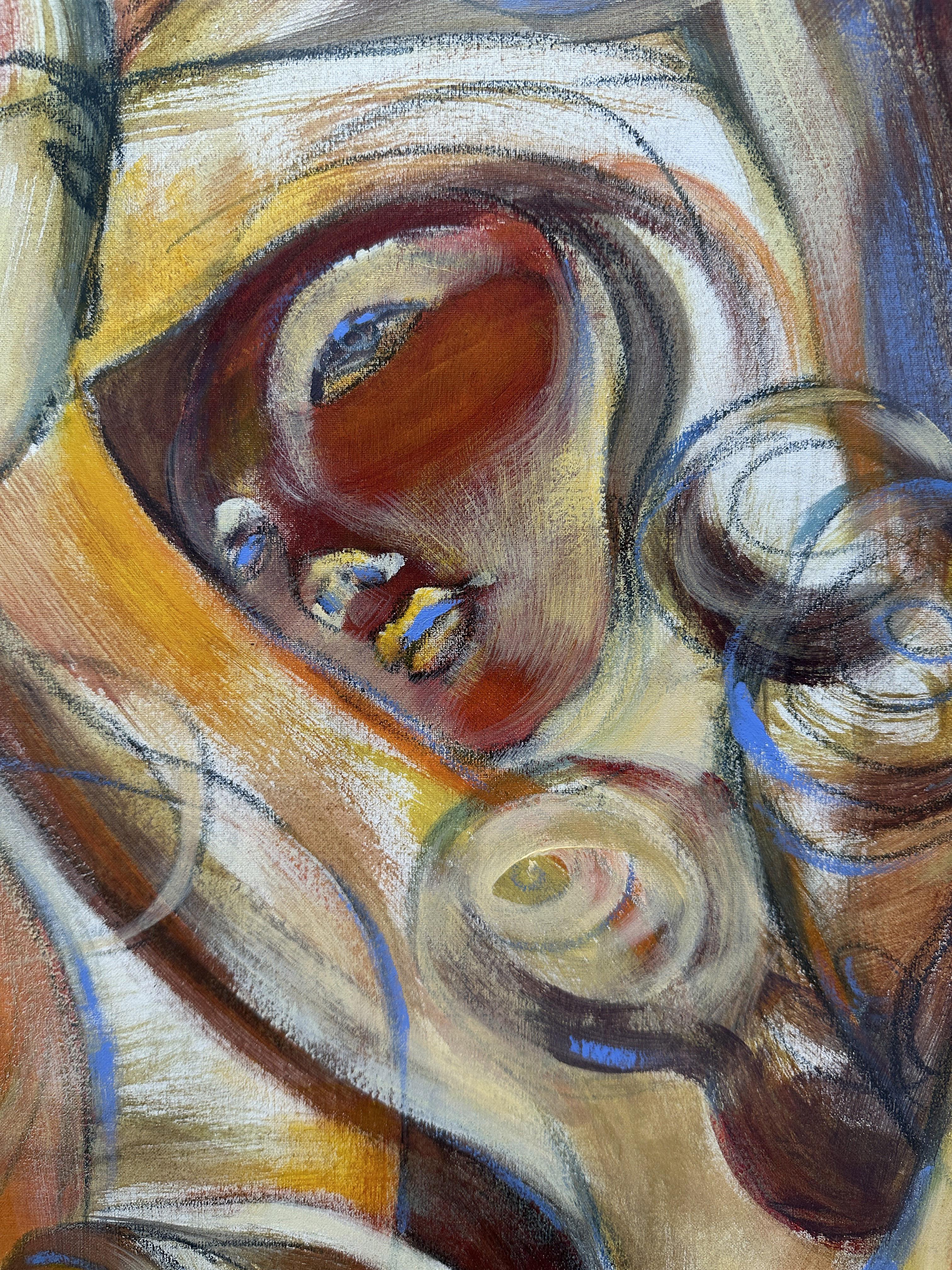 Fuoco von Anna Pennati 2004 Acrylgemälde 60x50cm im Angebot 1