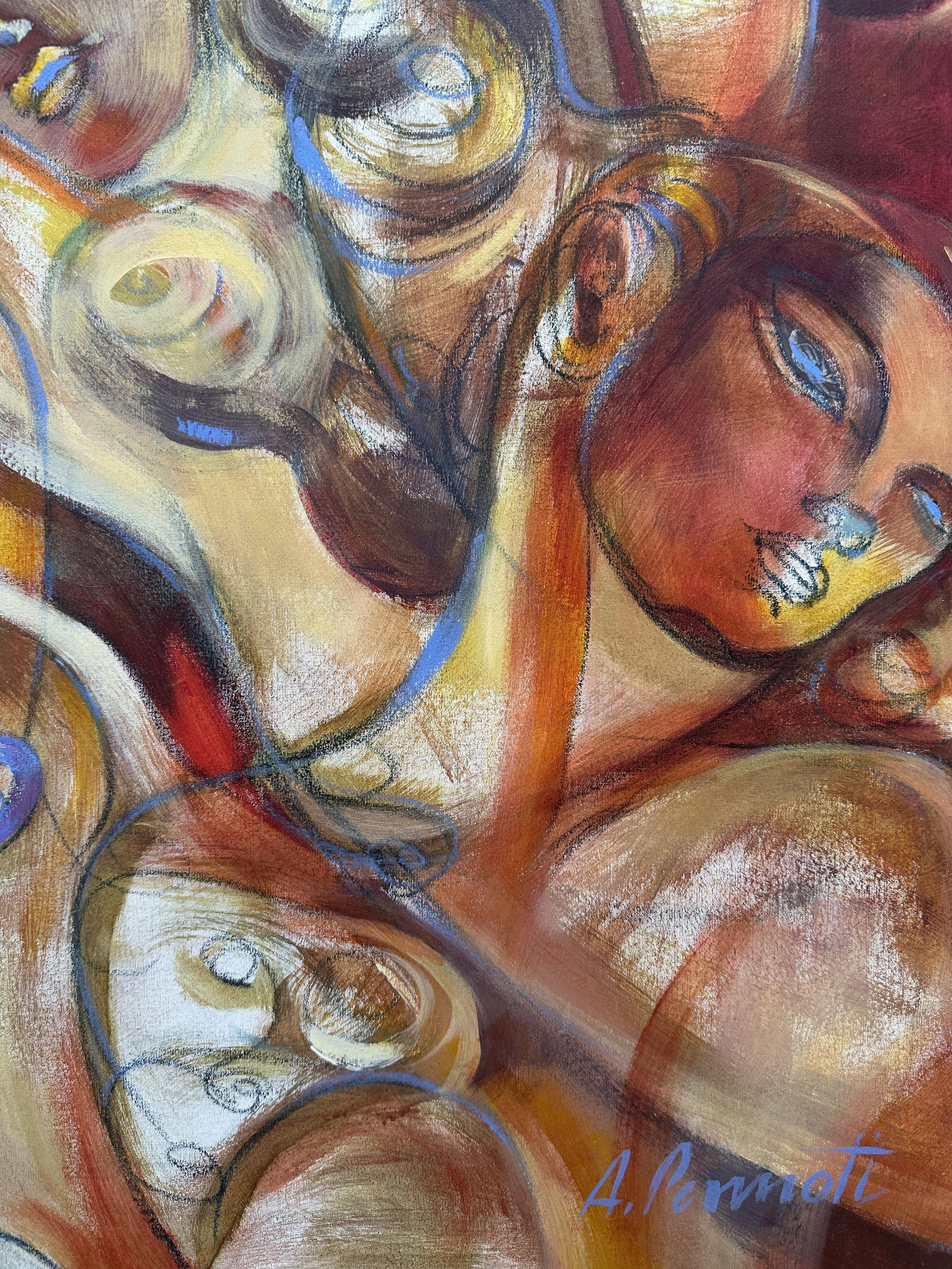 Fuoco von Anna Pennati 2004 Acrylgemälde 60x50cm im Angebot 2