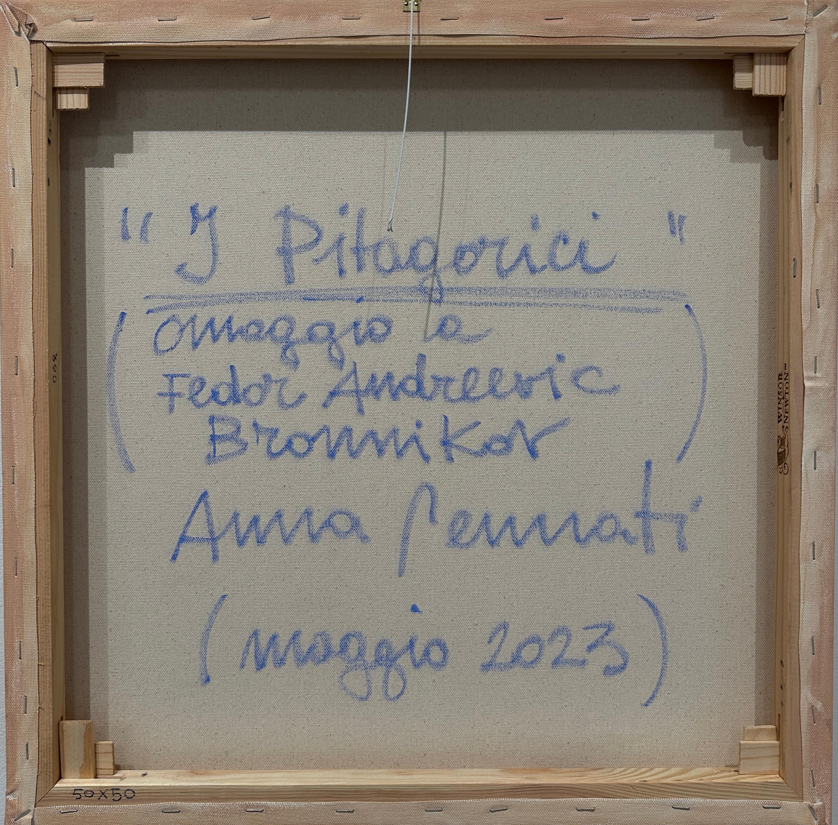 I Pitagorici (Beige), Abstract Painting, von Anna Pennati