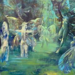 Il Lago delle Fate d'Anna Pennati 2007 peinture acrylique 80x80cm