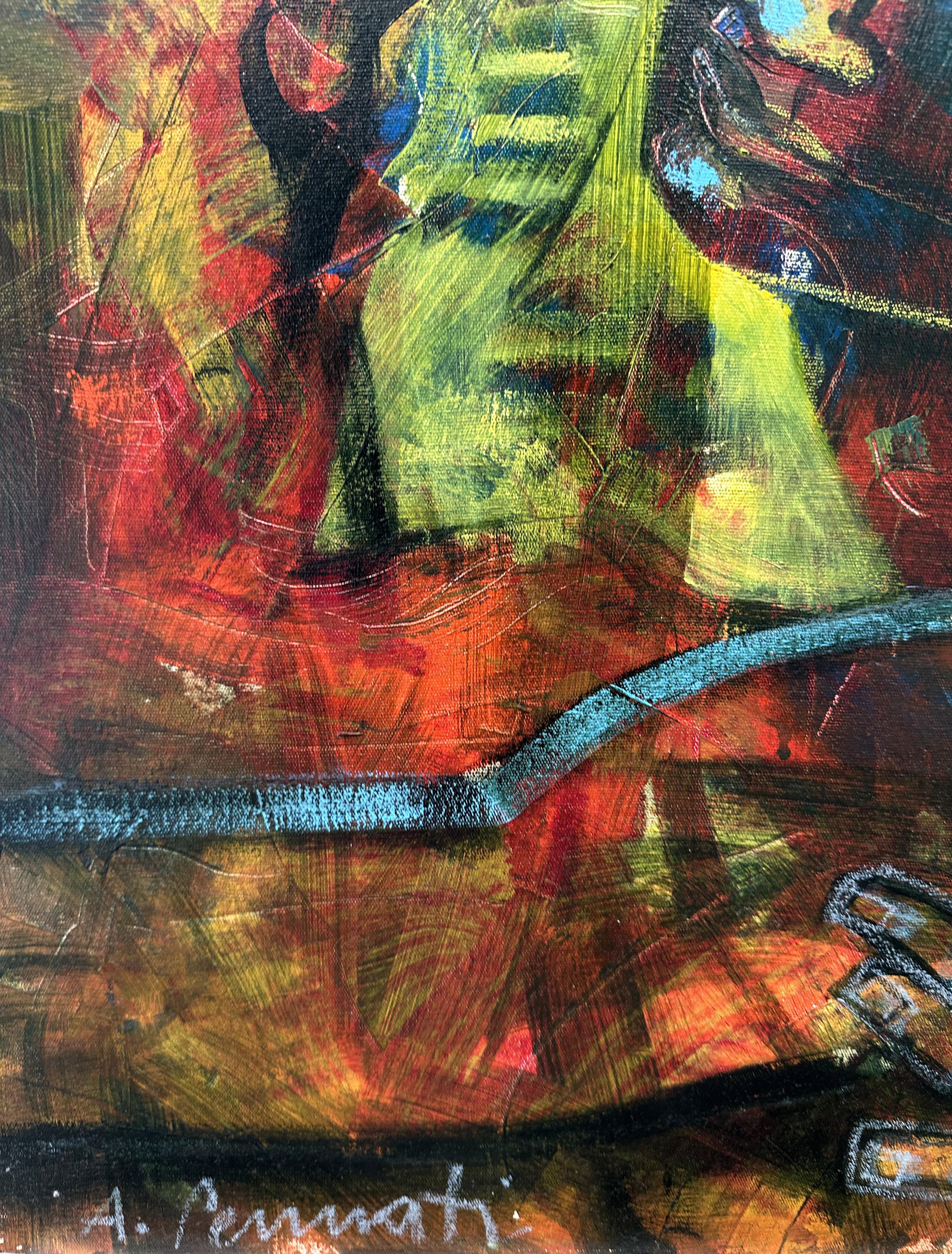 La Baiadera par Anna Pennati 2010 peinture acrylique 60x50cm en vente 2