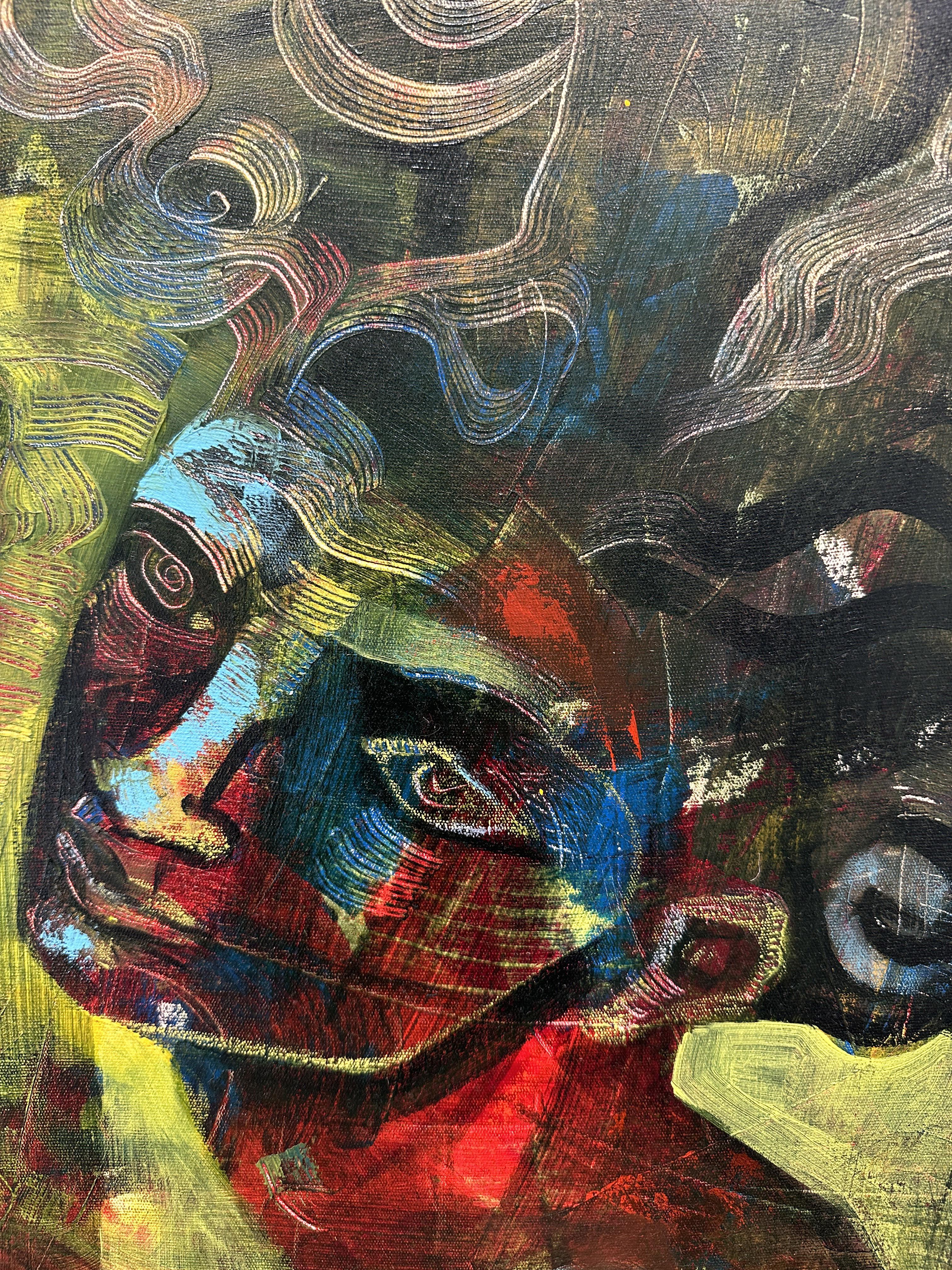 La Baiadera par Anna Pennati 2010 peinture acrylique 60x50cm en vente 3