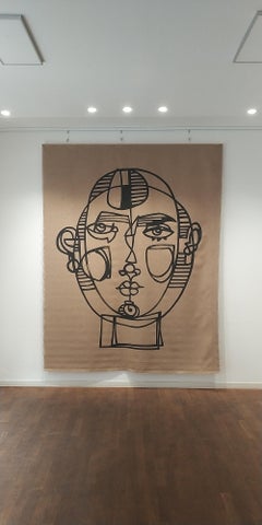 "Oráculo delta" de Anna Pennati, acrílico sobre lienzo de yute, 270 x 220 cm, 2018