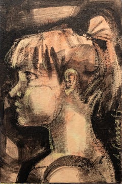 Petita, contemporary acrilyc on board, figurative expression, 30 x 20 cm