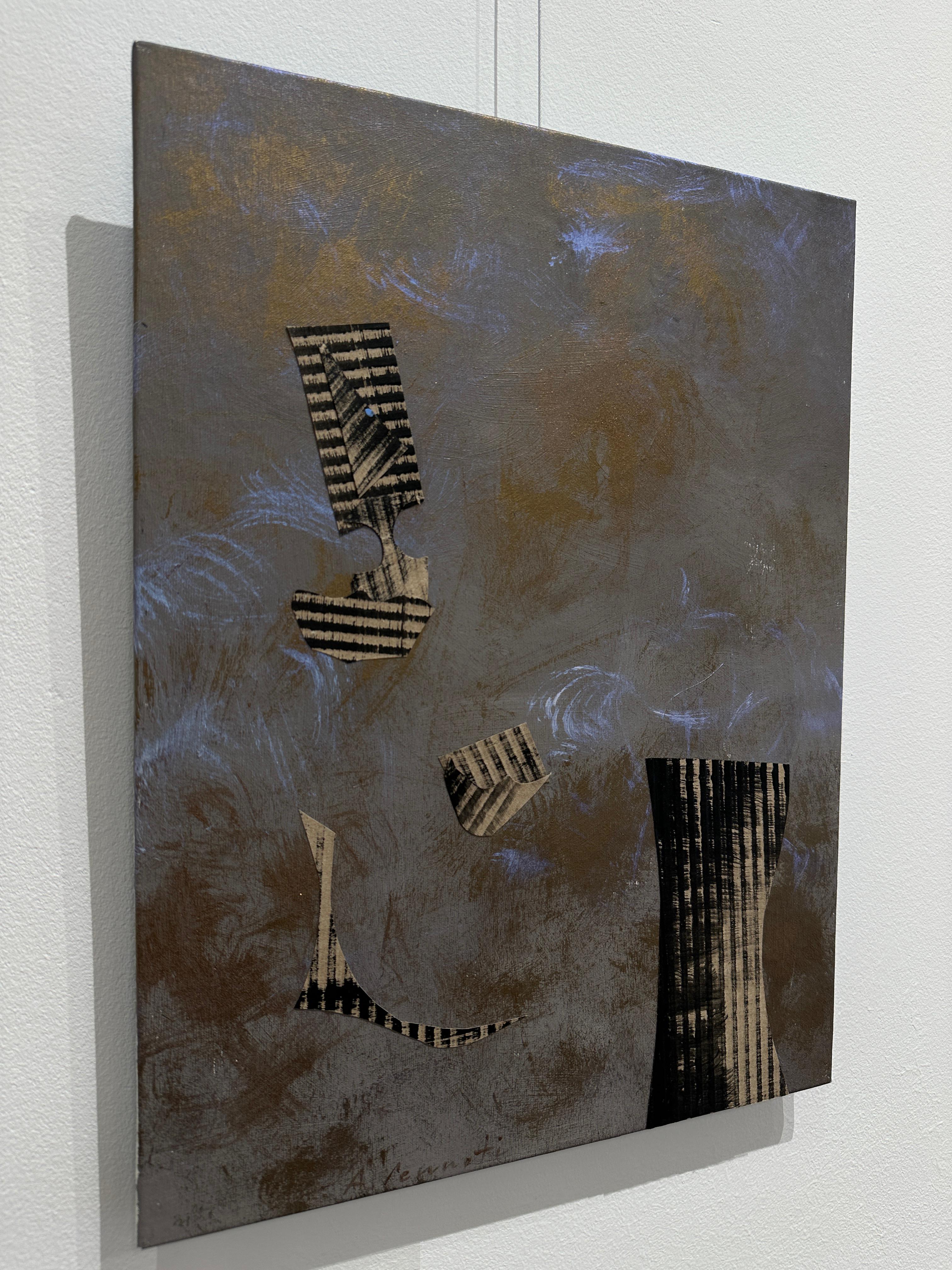 Sublimazione dorica (Grau), Abstract Painting, von Anna Pennati