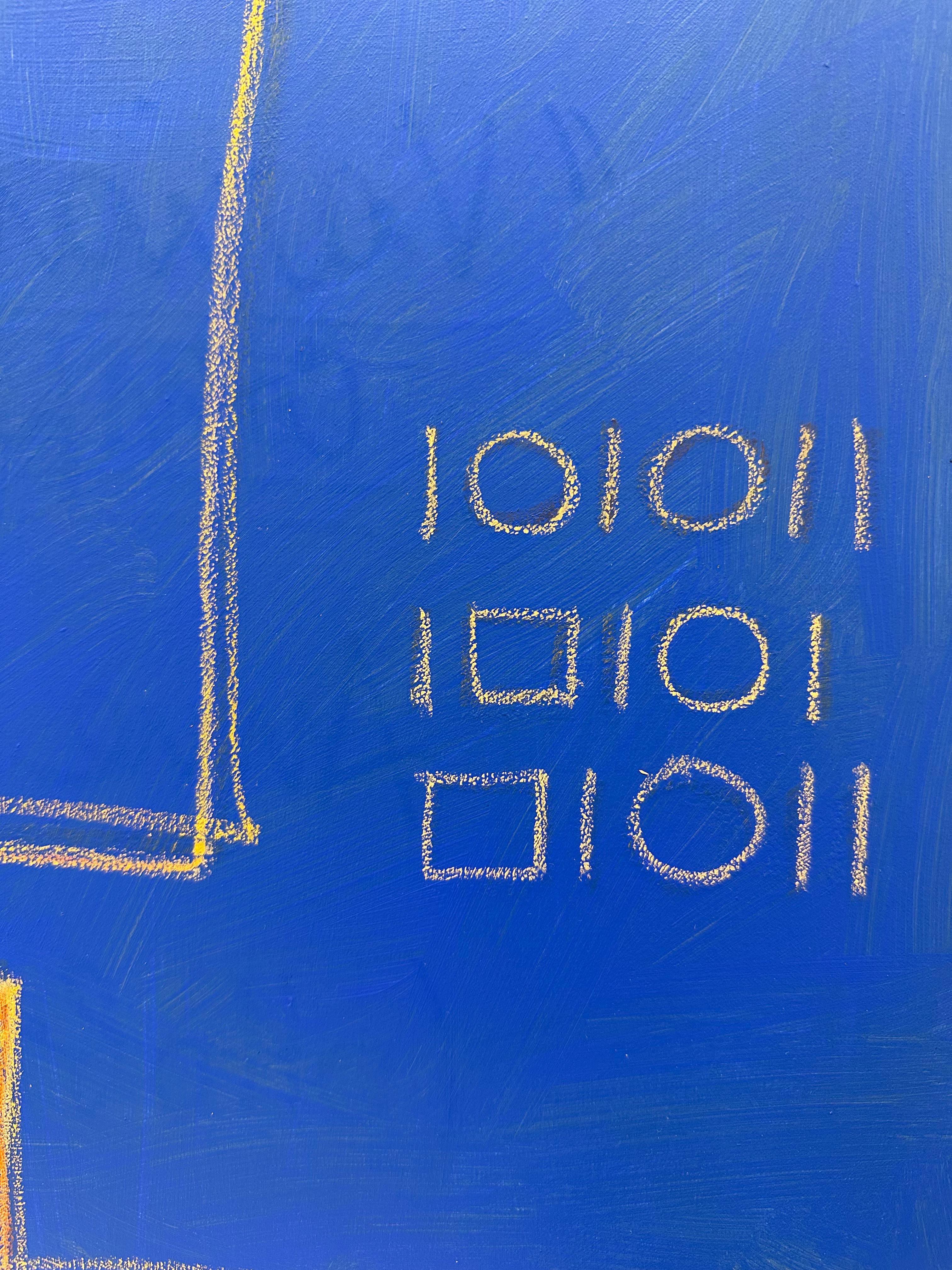 Variante Complementare - Endless Line - Blue Abstract Painting by Anna Pennati