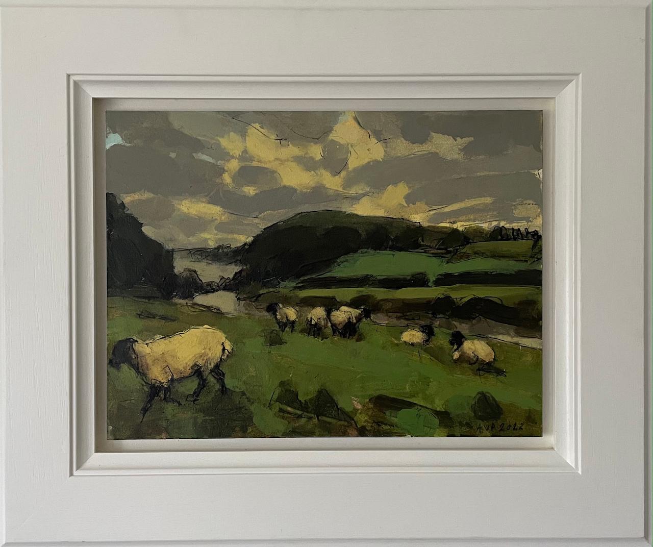 Early morning by the River Wye, Gloucestershire, October is an original oil painting by Anna Pinkster. It was inspired by time spent sketching on a misty morning waiting for the sun to rise in a beautiful spot by the River Wye between St Briavels in