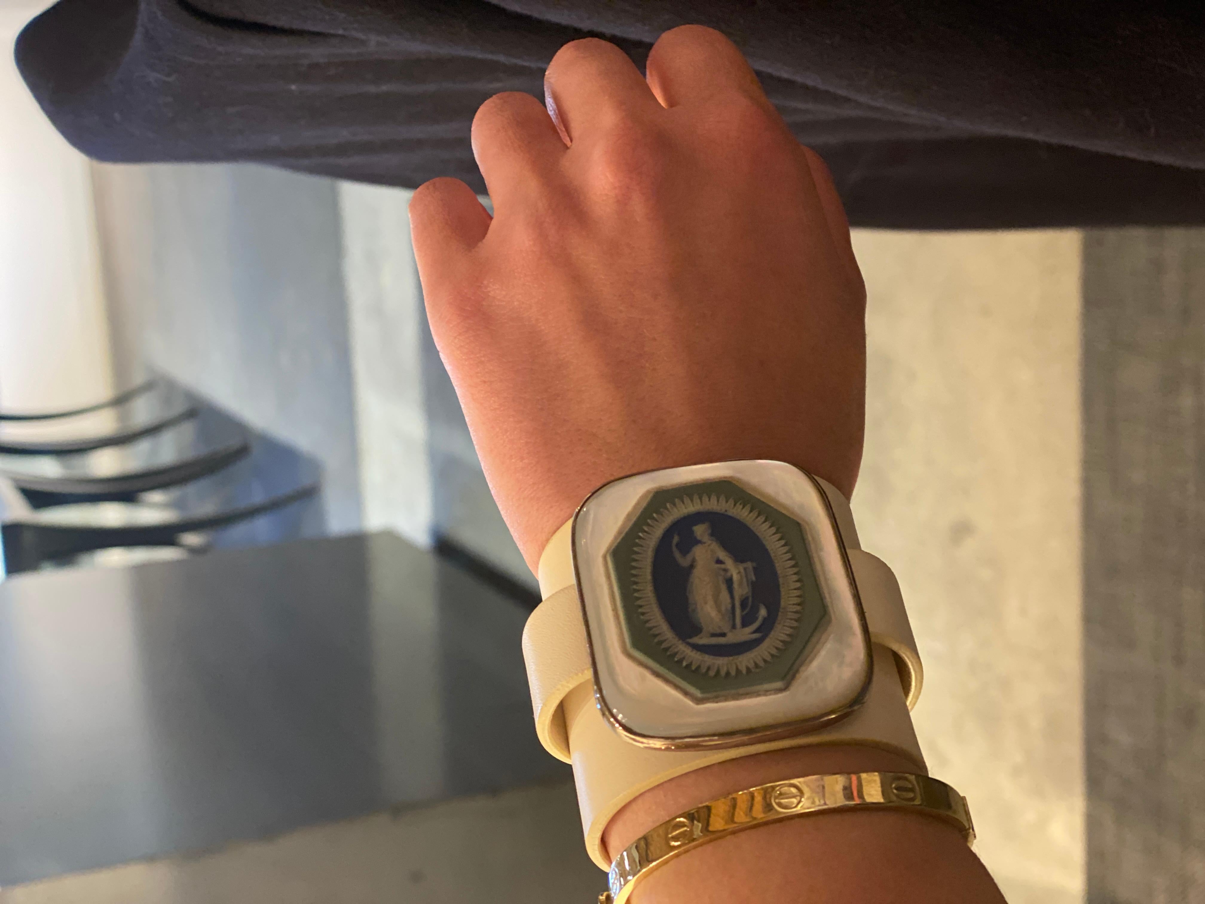 Anna Porcu 19th Century Unique Wedgewood Hope Cameo Bracelet For Sale 1