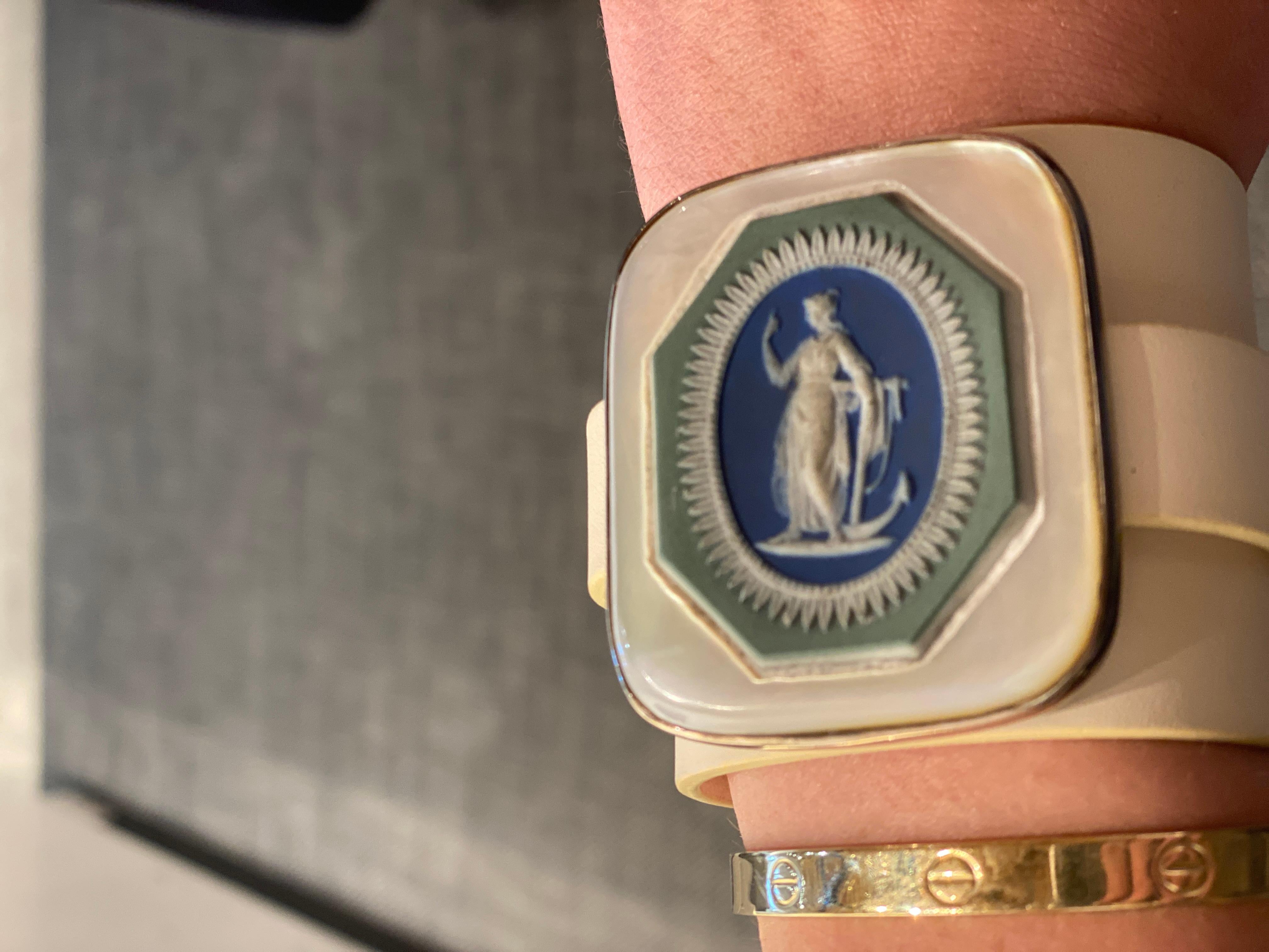 Anna Porcu 19th Century Unique Wedgewood Hope Cameo Bracelet For Sale 2