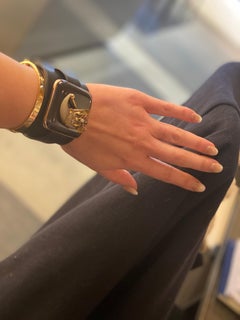 Anna Porcu Horn Cameo Bracelet with Rubies and Opal