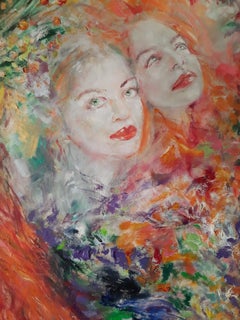 Eva, retrato figurativo, pintura al óleo original, lista para colgar