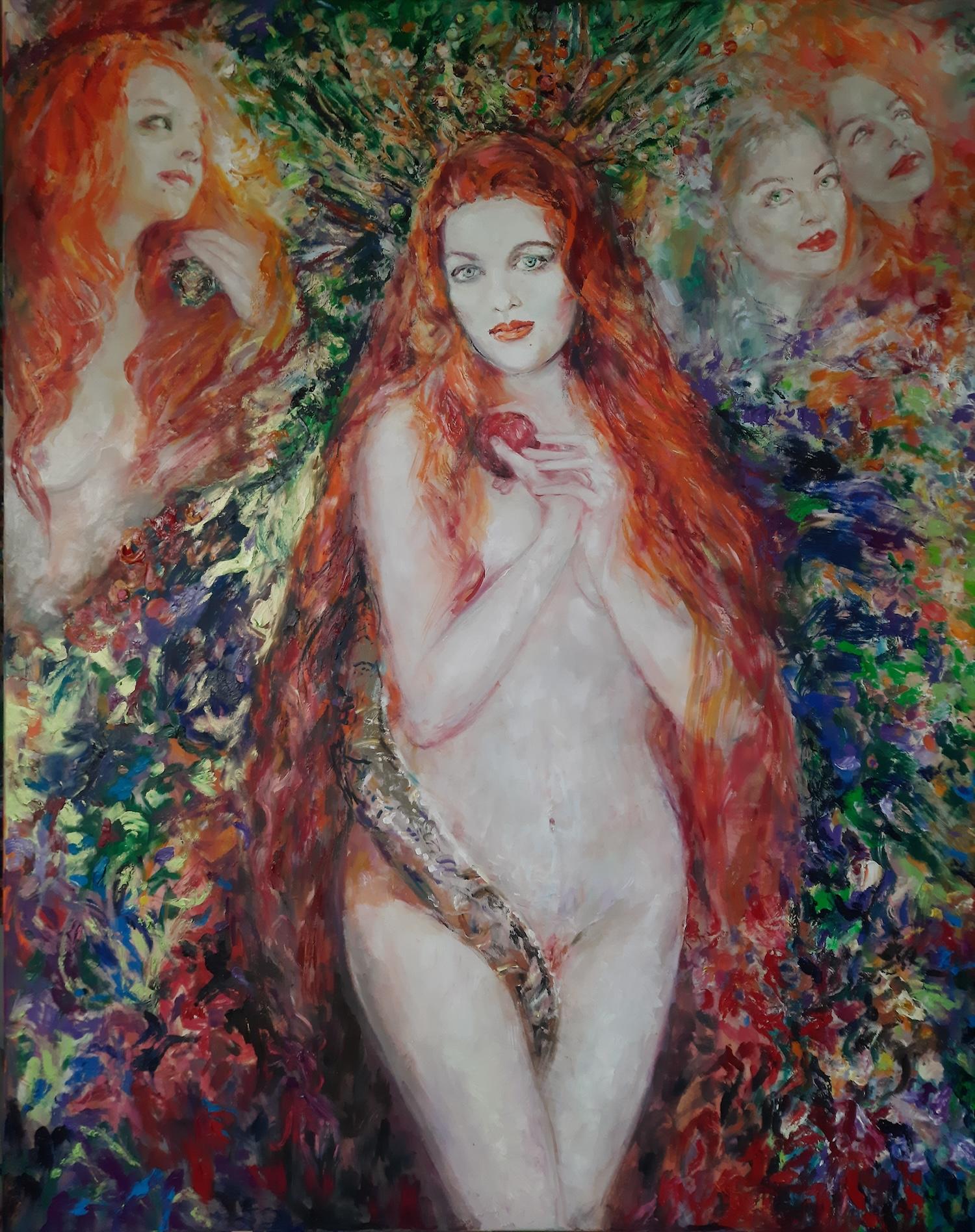 Eve, Portrait Figurative Art Original oil Painting, Ready to Hang