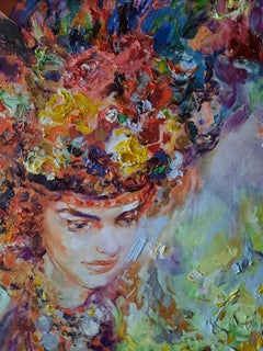„Mutter Erde“ – Porträt, figurative Kunst, Original-Ölgemälde, bereit zum Aufhängen