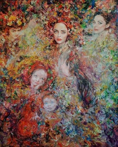 „Mutter Erde“ – Porträt, figurative Kunst, Original-Ölgemälde, bereit zum Aufhängen