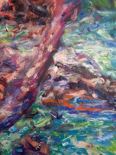 «The Pines», pintura al óleo original de estilo impresionista paisajístico, lista para colgar